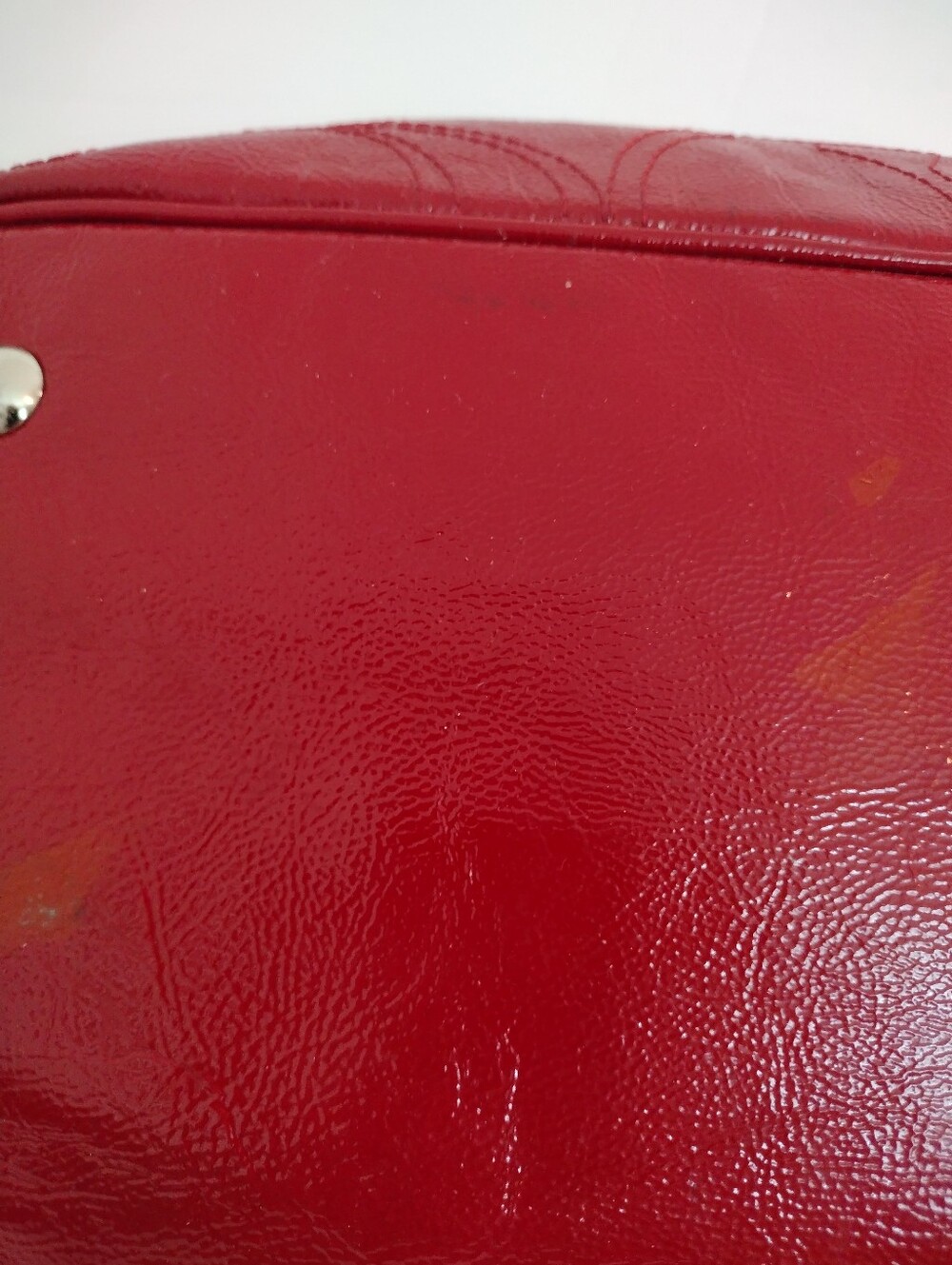 Vintage Y2K Coach Red Patent Leather Kiss Lock Carryall Tote Shoulder Bag F15658 - Picture 9 of 15